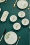 Hermia 14KH Juego de Desayuno de Cerámica 14 Piezas - Blanco, Verde y Verde Claro